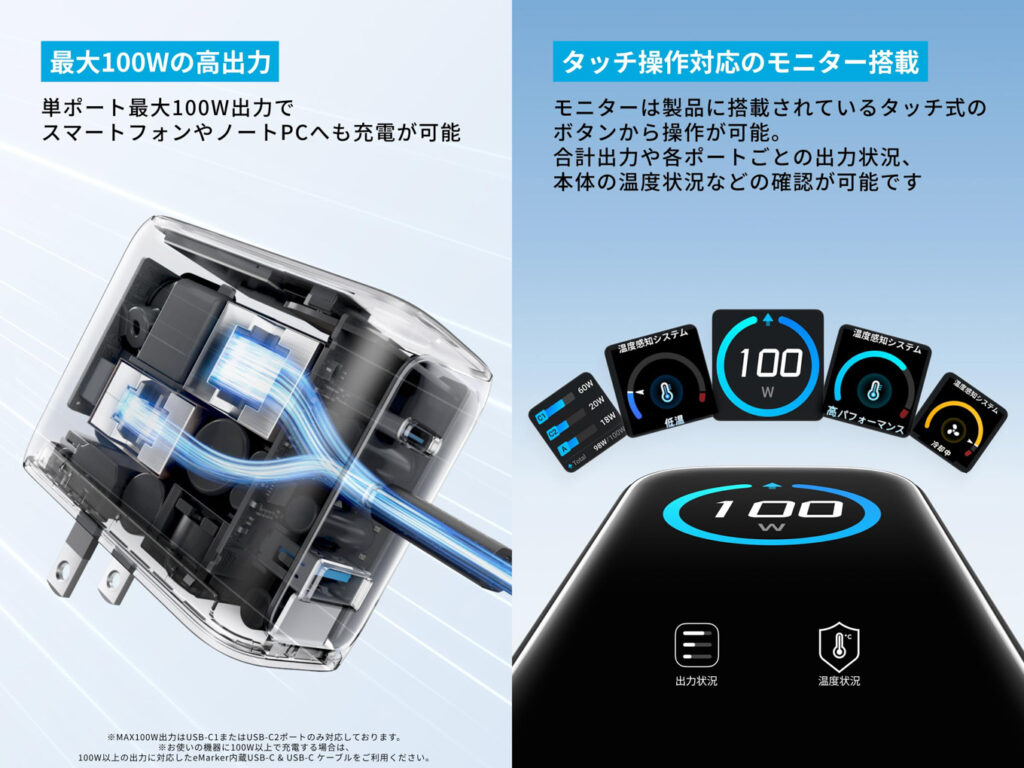 100Wクラス充電器の決定版!Anker Charger (100W, 3 Ports)をレビュー 4 Anker Charger (100W, 3 Ports) with USB-C & USB-Cケーブル