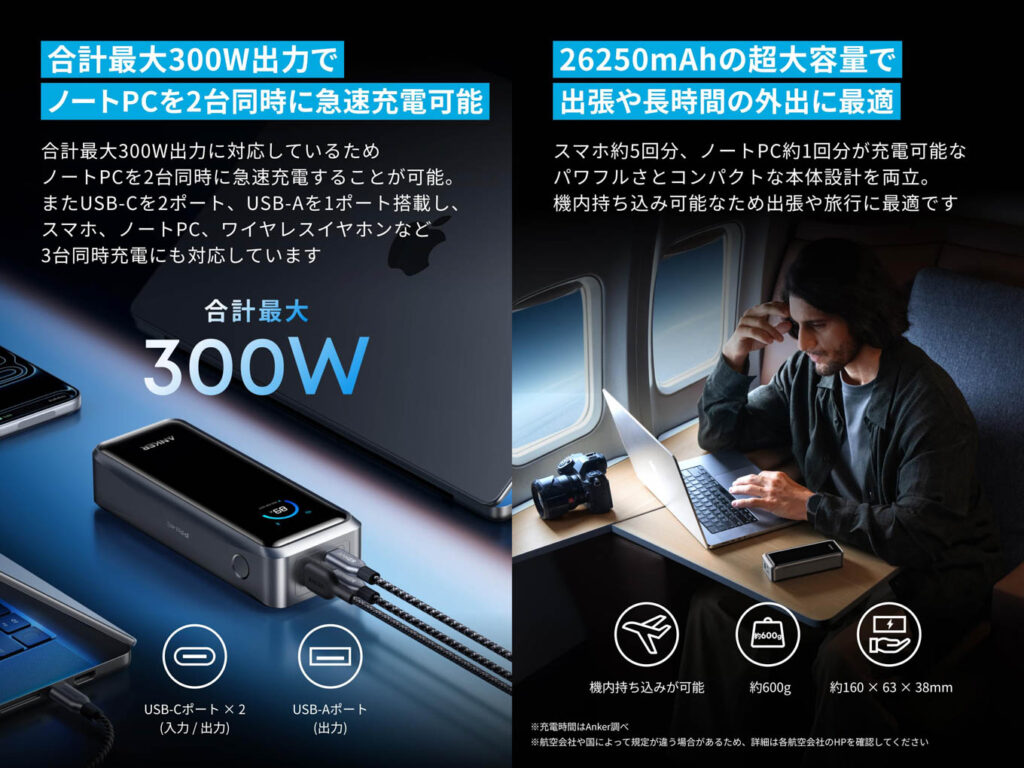 遂にここまで進化した!Anker Prime Power Bank (26250mAh, 300W)をレビュー 4 Anker Prime Power Bank (26250mAh, 300W)