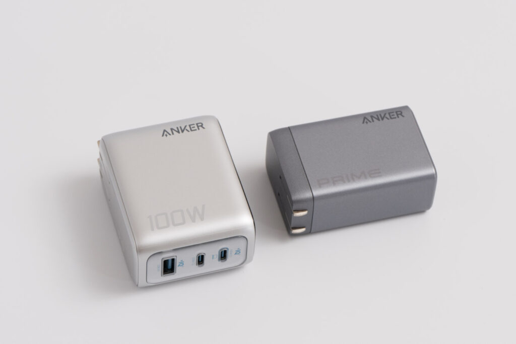 Anker Prime Charger (160W, 3 Ports)をレビュー│出力配分をカスタムできる次世代充電器 40 Anker Charger (100W, 3 Ports)、Anker Prime Charger (100W, 3 Ports, GaN)