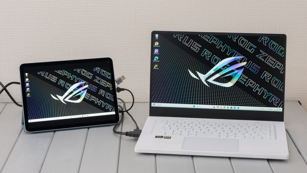 iPadをWindows/Macのサブディスプレイとして使う方法【キャプチャデバイス(UVC)とSidecar】 13 WindowsパソコンでiPadをサブディスプレイ化したところ(複製)