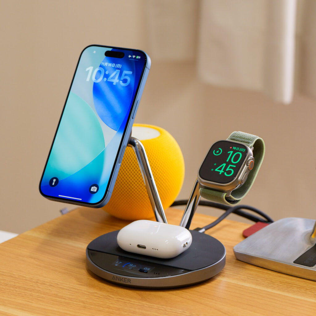 iPhoneを急速充電する方法を解説!必要なものやワット数、ワイヤレスの急速充電まで 16 Anker Prime Wireless Charging Station (3-in-1, MagGo, AirCool, Dock Stand)