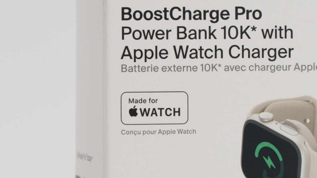 パッケージに表示されたMade for Apple Watch認証のロゴ