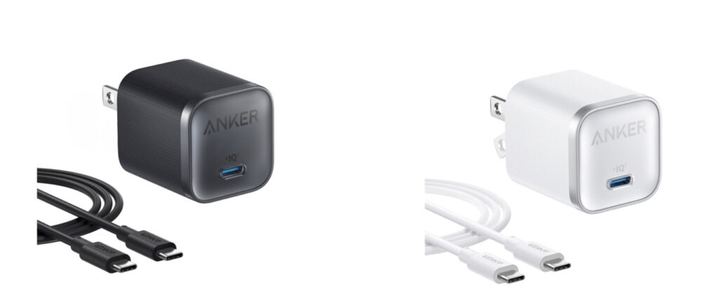 Anker Nano Charger (45W)のブラックとホワイト