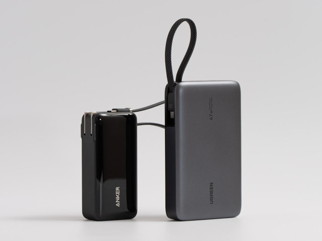Anker Power Bank(10000mAh, Fusion, Built-In USB-C ケーブル)、UGREEN 67W 急速充電 モバイルバッテリー 20000mAh(PB550)