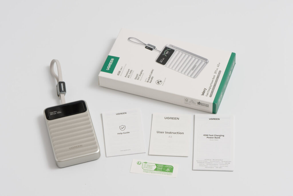 UGREEN Nexode Wavy 10000mAh • 45W モバイルバッテリー PB603のパッケージ内容
