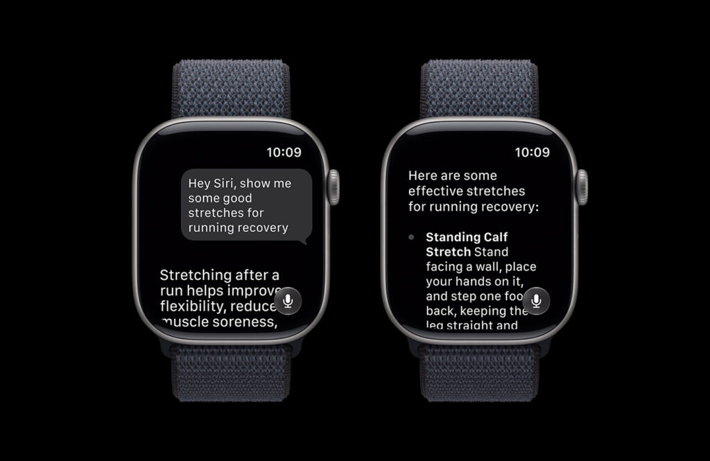 watchOS 27のApple WatchでSiri AIと会話している画面