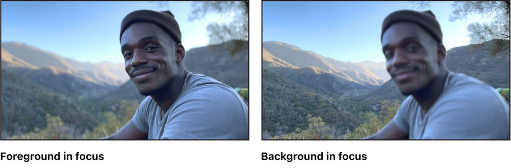 Final Cut Pro 焦点の比較 手前と背景